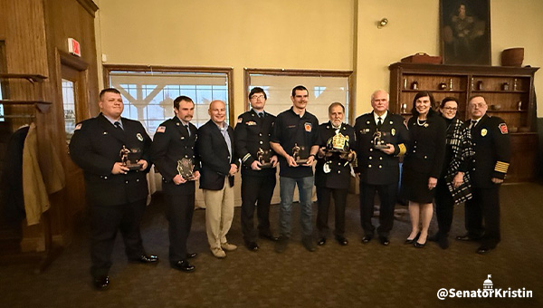 Sen. Phillips-Hill with many local volunteer firefighters from Laurel Fire Company #1