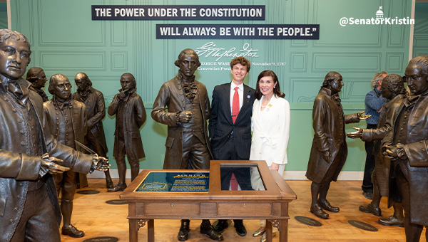 Sen. Phillips-Hill stands with Caleb Ross in the National Constitution Center