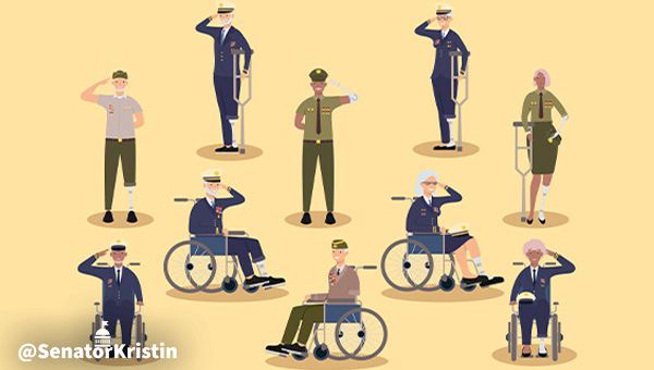 Display of several Veterans who have injuries