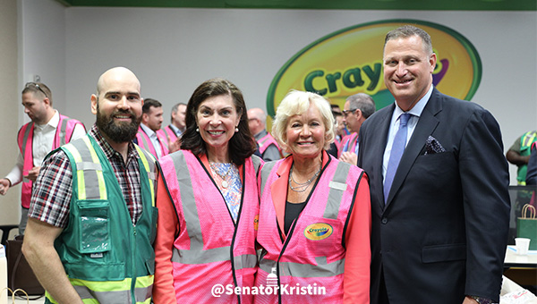 Sens. Phillips-Hill and Boscola with two others at the Crayola Factory