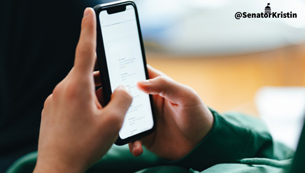 Hands holding a smartphone