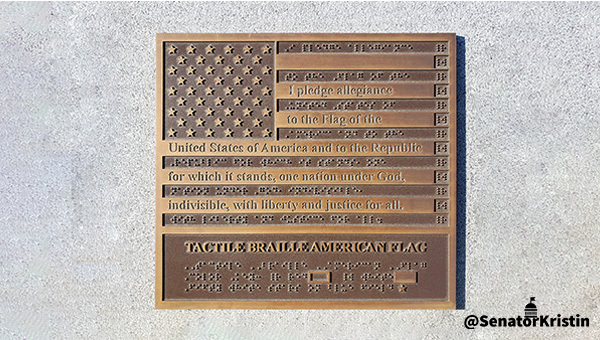 A Braille Flag monument.