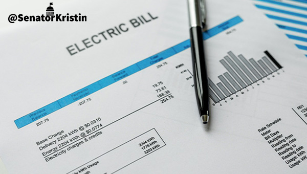 A paper electric bill.