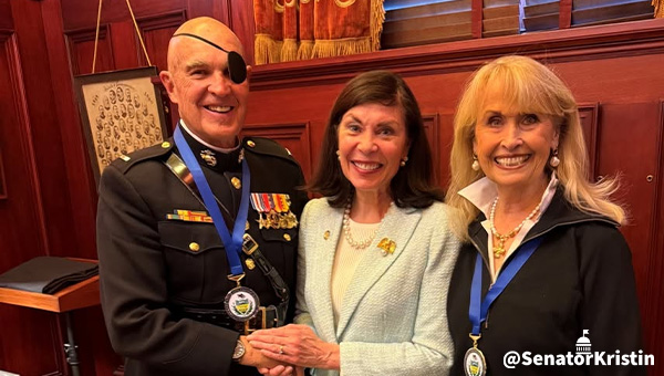 Senator Phillips-Hill with a Purple Heart Recipient.