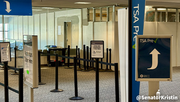 A TSA Precheck line.