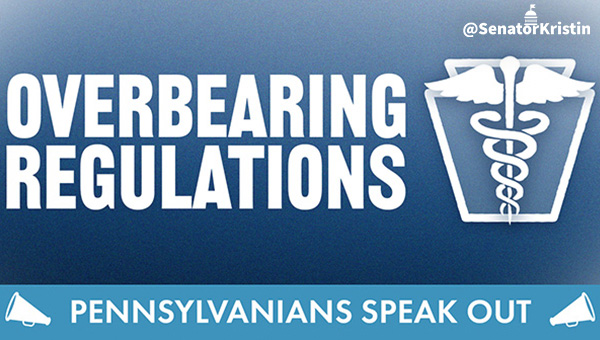 Text which reads "Overbearing regulations” and “Pennsylvanians speak out”.
