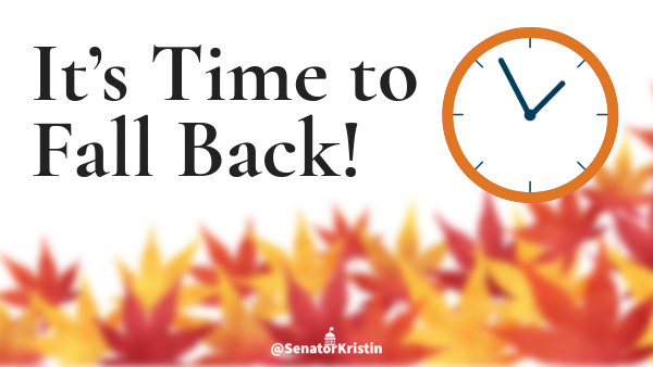 Graphic of a clock being set back one hour.
