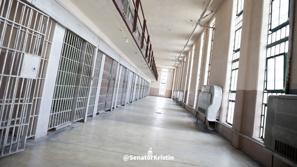 Prison hallway.