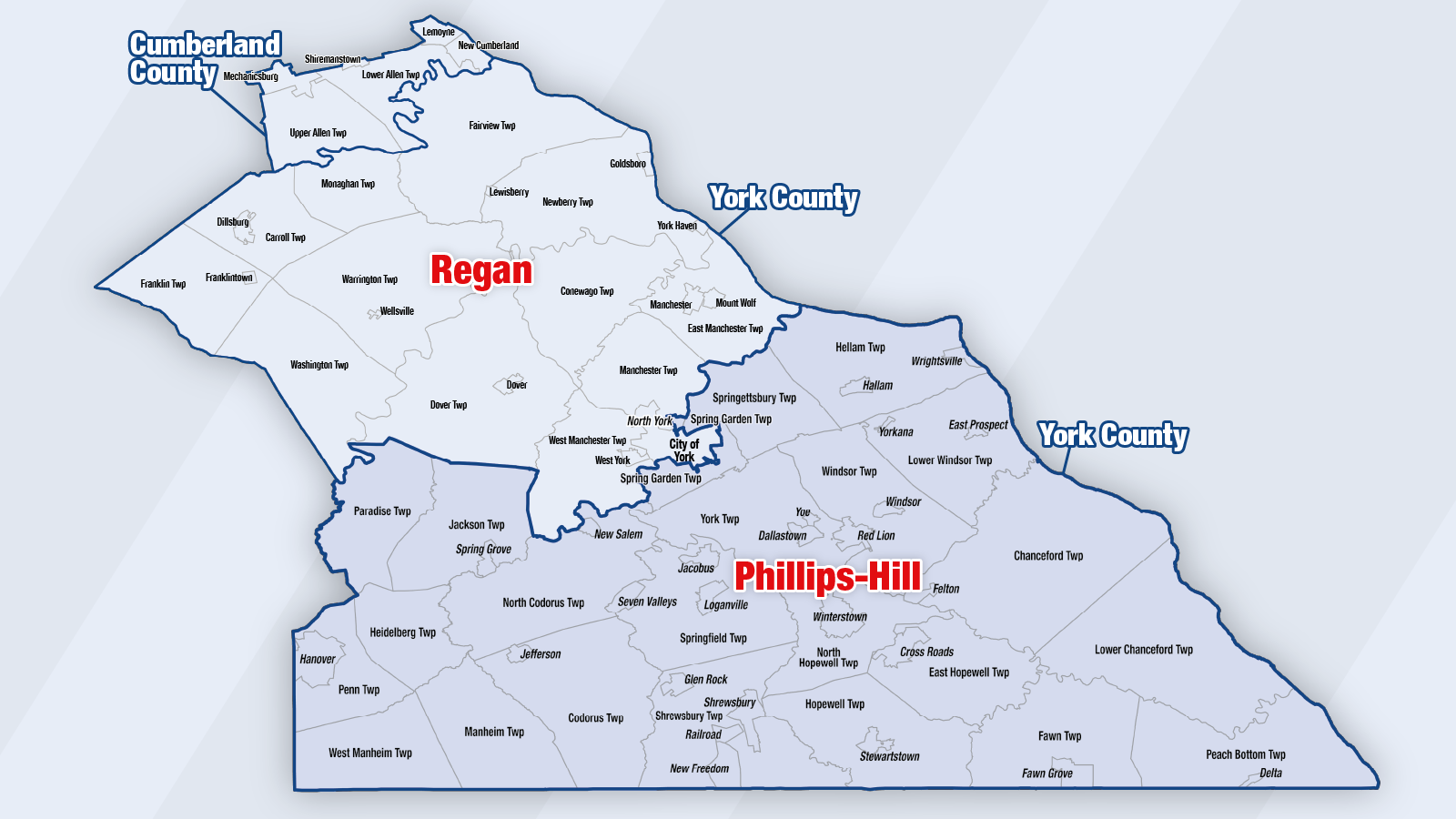 New maps York County to be represented by PhillipsHill, Regan in